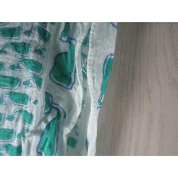 Vineyard Vines Green Blue White Whale  Tassel Scarf lightweight - Picture 9 of 9